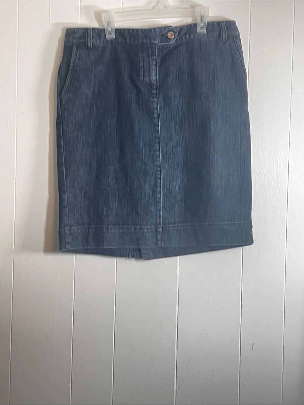 NWOT Ann Taylor LOFT Dark Blue Denim Mini Skirt Size 8